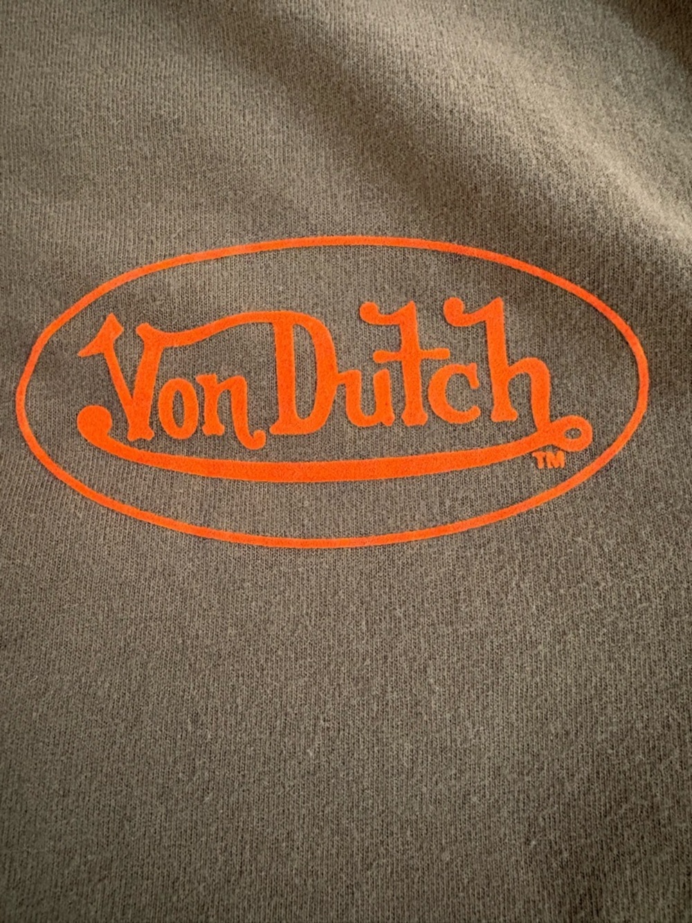 Von Dutch Brown Graphic Tee Orange Logo Y2K Streetwear Size Large - Picture 5 of 8